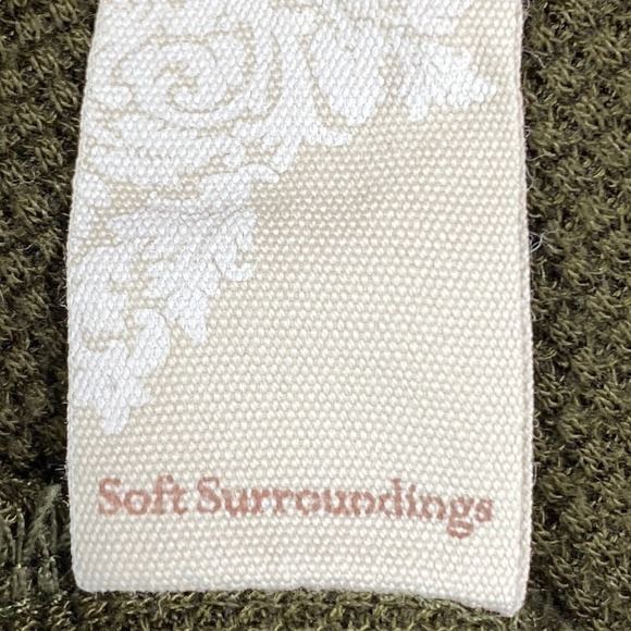 Soft Surroundings Long Sleeve Cropped Waterfall Cardigan brown green Sz M - Picture 4 of 8